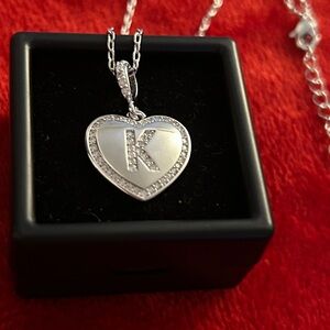 Luxury Moissanite K initial‎ Pendant Necklace